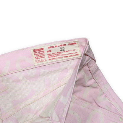 Evisu Pink 5500 All-Over Jacquard Seagull Jeans Size 32