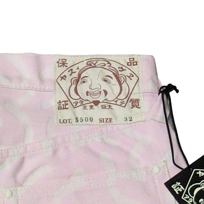 Evisu Pink 5500 All-Over Jacquard Seagull Jeans Size 32