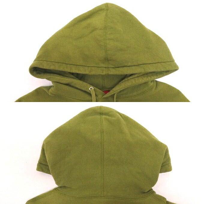 Supreme 17SS Sleeve Patch Pullover Hoodie Moss Green Size M