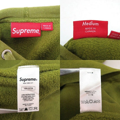Supreme 17SS Sleeve Patch Pullover Hoodie Moss Green Size M