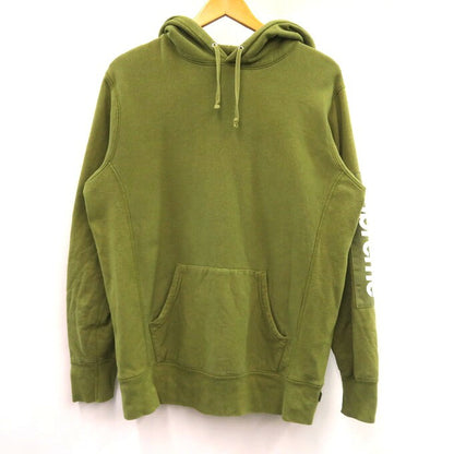Supreme 17SS Sleeve Patch Pullover Hoodie Moss Green Size M