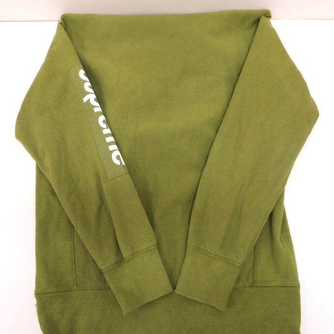 Supreme 17SS Sleeve Patch Pullover Hoodie Moss Green Size M