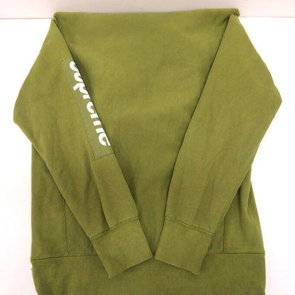 Supreme 17SS Sleeve Patch Pullover Hoodie Moss Green Size M