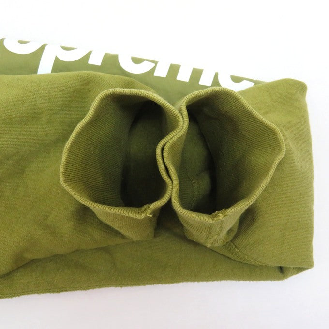 Supreme 17SS Sleeve Patch Pullover Hoodie Moss Green Size M