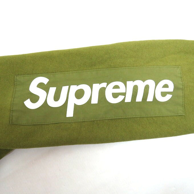Supreme 17SS Sleeve Patch Pullover Hoodie Moss Green Size M