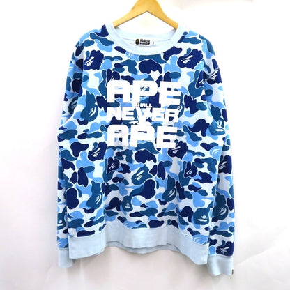 A BATHING APE ABC Camo Crewneck Sweatshirt Blue Size 2XL
