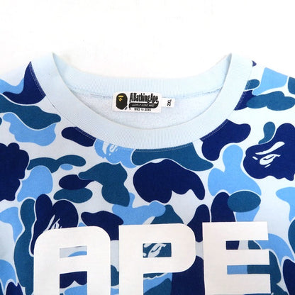 A BATHING APE ABC Camo Crewneck Sweatshirt Blue Size 2XL
