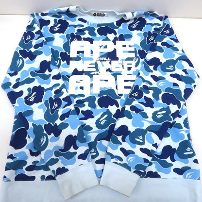 A BATHING APE ABC Camo Crewneck Sweatshirt Blue Size 2XL