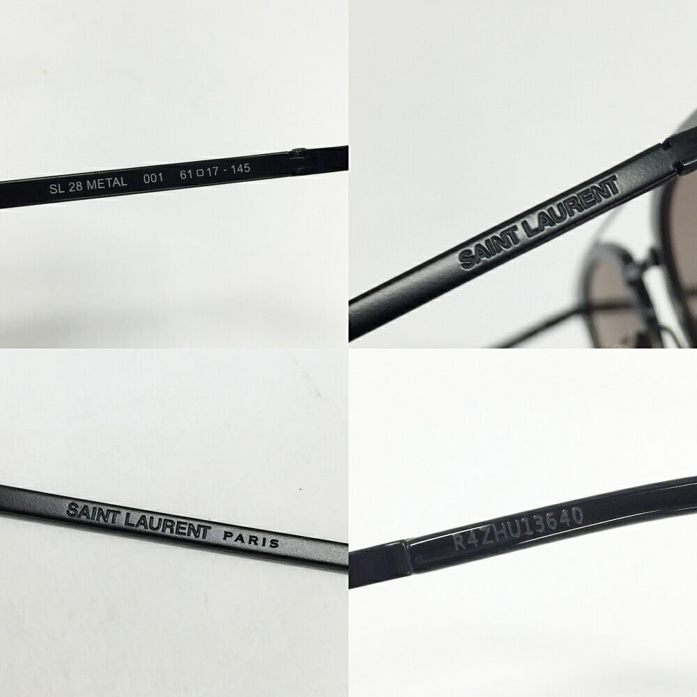 SAINT LAURENT SL28 METAL 001 Black Sunglasses Size 61