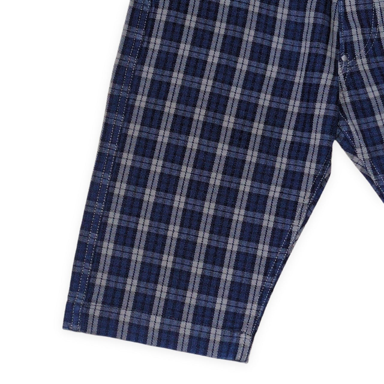 Evisu Yamane 7550 Check Cotton Shorts Blue Size 32