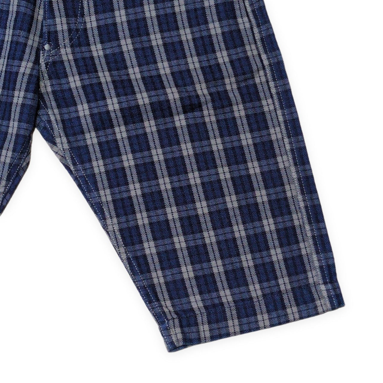 Evisu Yamane 7550 Check Cotton Shorts Blue Size 32