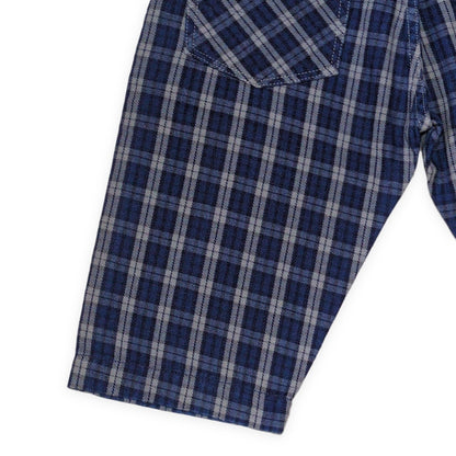 Evisu Yamane 7550 Check Cotton Shorts Blue Size 32