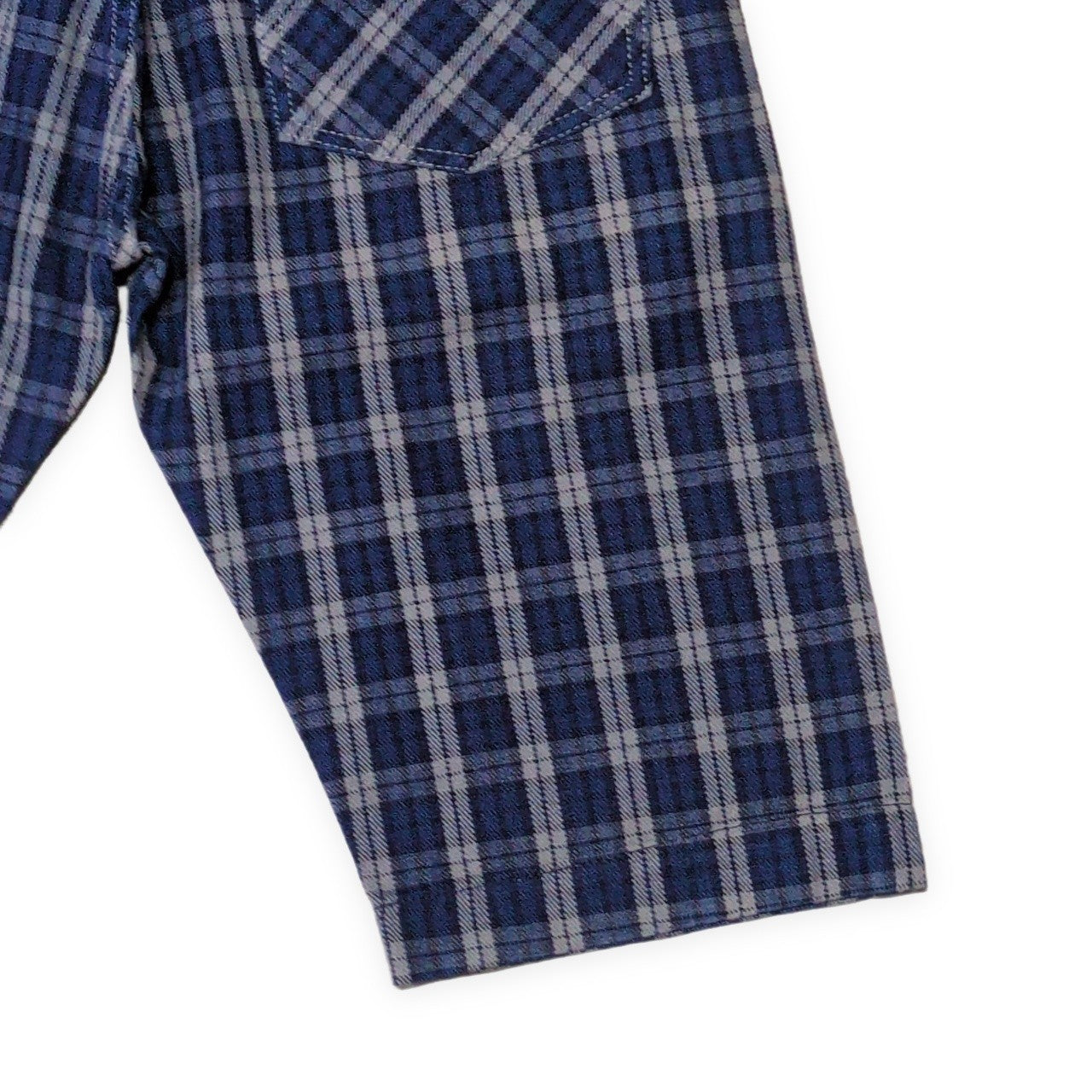 Evisu Yamane 7550 Check Cotton Shorts Blue Size 32