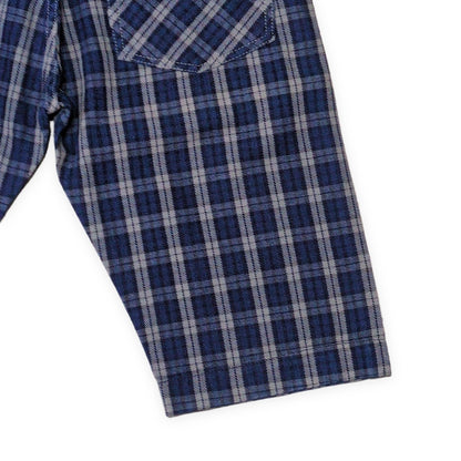 Evisu Yamane 7550 Check Cotton Shorts Blue Size 32