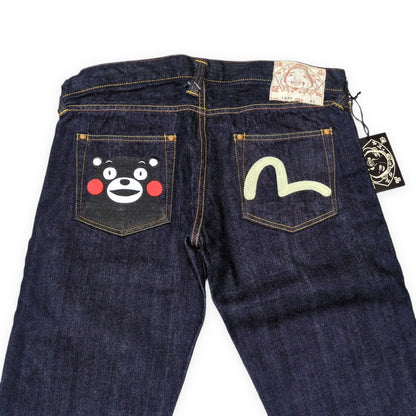 Evisu Lot.1977 Kumamon Low-Rise Selvedge Jeans Size 31
