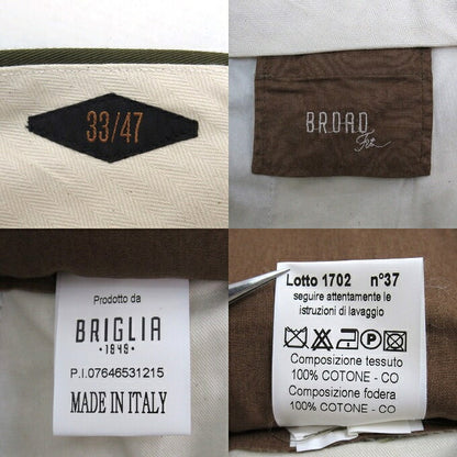 BRIGLIA Pleated Khaki Slacks Size 33