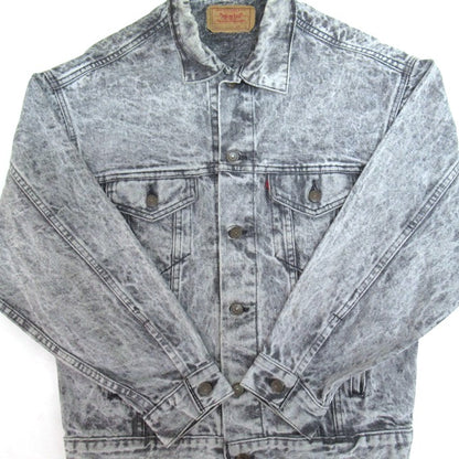 LEVI'S 80s-90s Acid Wash Denim Jacket Gray Size S