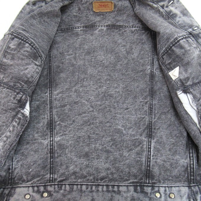 LEVI'S 80s-90s Acid Wash Denim Jacket Gray Size S