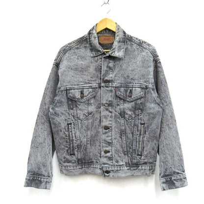LEVI'S 80s-90s Acid Wash Denim Jacket Gray Size S