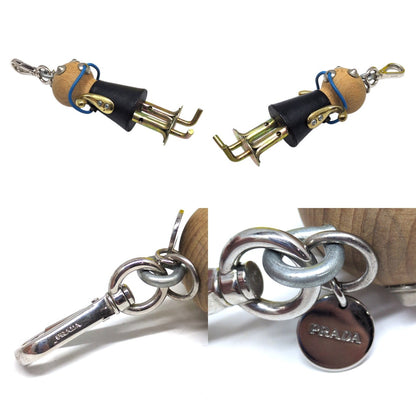 PRADA Wood Saffiano Trick Robot Charm Size ONE SIZE