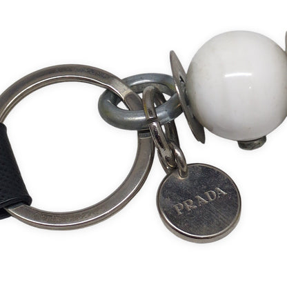 PRADA White Purple Saffiano Robot Charm Size ONE SIZE