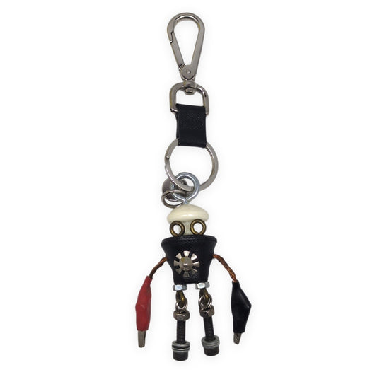 PRADA White Saffiano Leather Robot Charm Size ONE SIZE