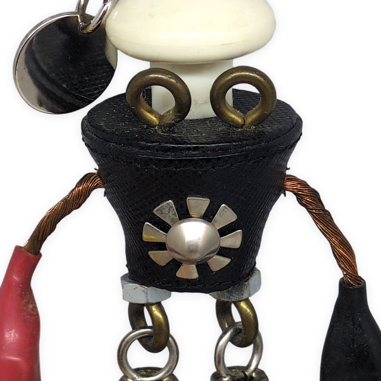 PRADA White Saffiano Leather Robot Charm Size ONE SIZE