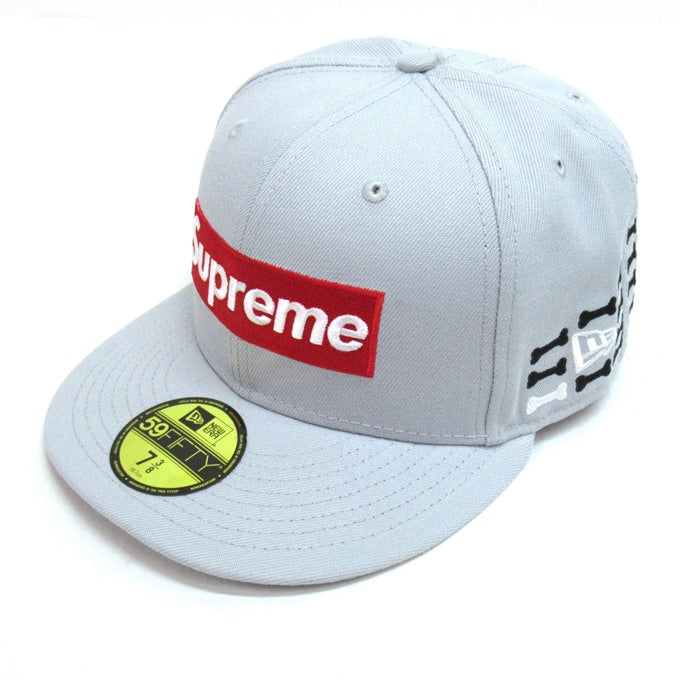 Supreme x New Era 25FW Bones Box Logo Cap Gray Size 7