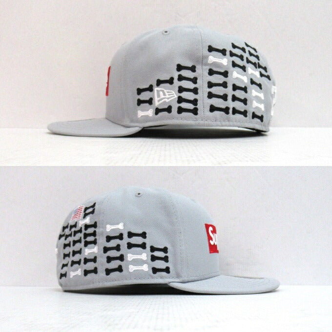 Supreme x New Era 25FW Bones Box Logo Cap Gray Size 7