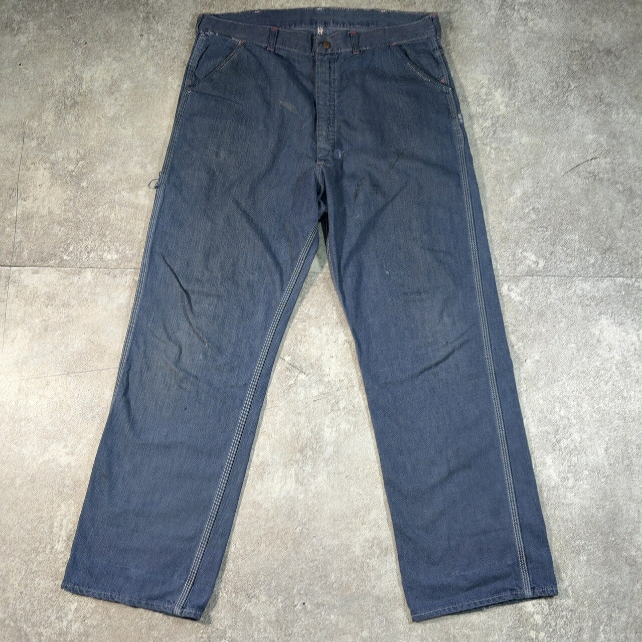 POWRHOUSE 60s Vintage Denim Painter Pants Blue Size W38