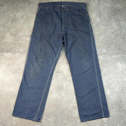 POWRHOUSE 60s Vintage Denim Painter Pants Blue Size W38