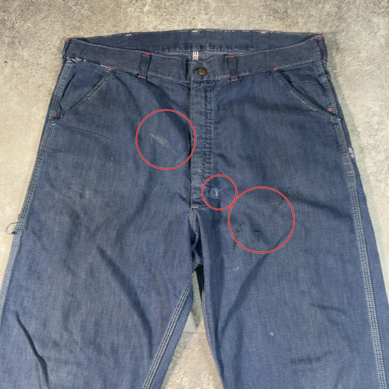 POWRHOUSE 60s Vintage Denim Painter Pants Blue Size W38