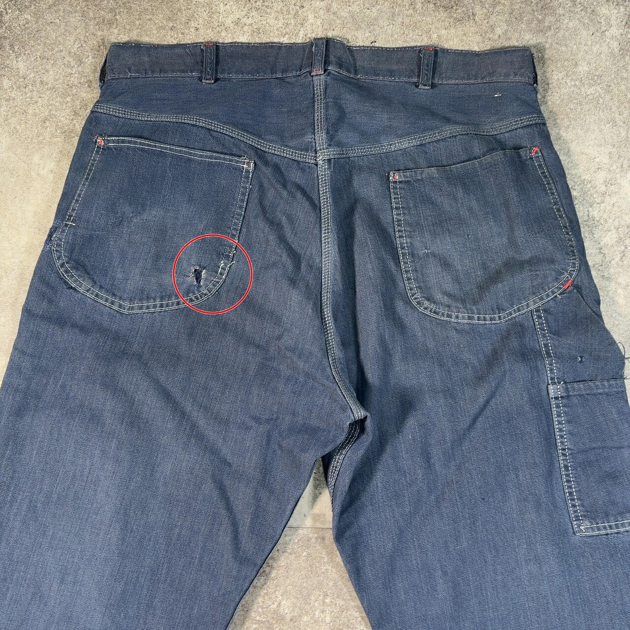 POWRHOUSE 60s Vintage Denim Painter Pants Blue Size W38