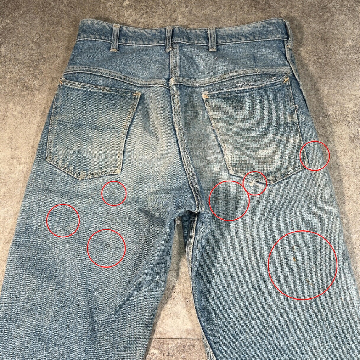 STONE WALL 50s-60s Vintage Faded Denim Jeans