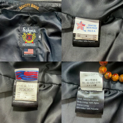 Schott 603US One Star Double Rider Jacket Black Size M