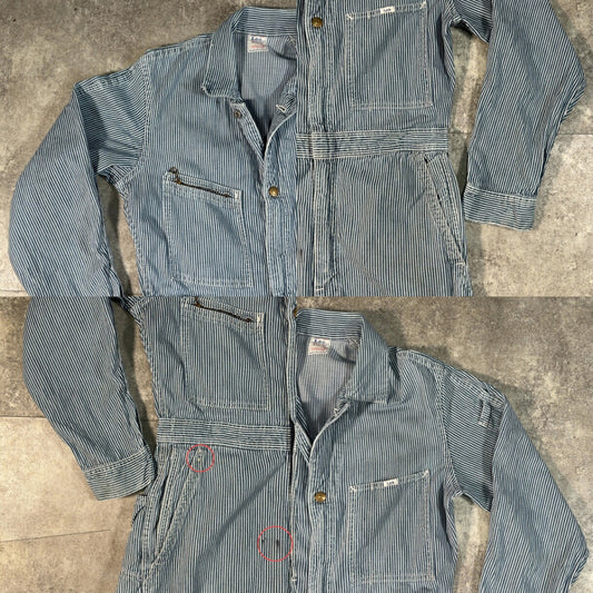 Lee ~70s Vintage UNION-ALLS Hickory Work Jacket Blue Size M