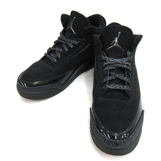 NIKE AIR JORDAN 3 Retro "Black Cat" Sneakers Size 30cm