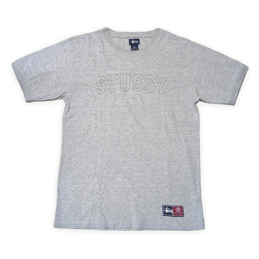 STUSSY 90's Old Stussy Navy Tag Embroidery T-Shirt Size M