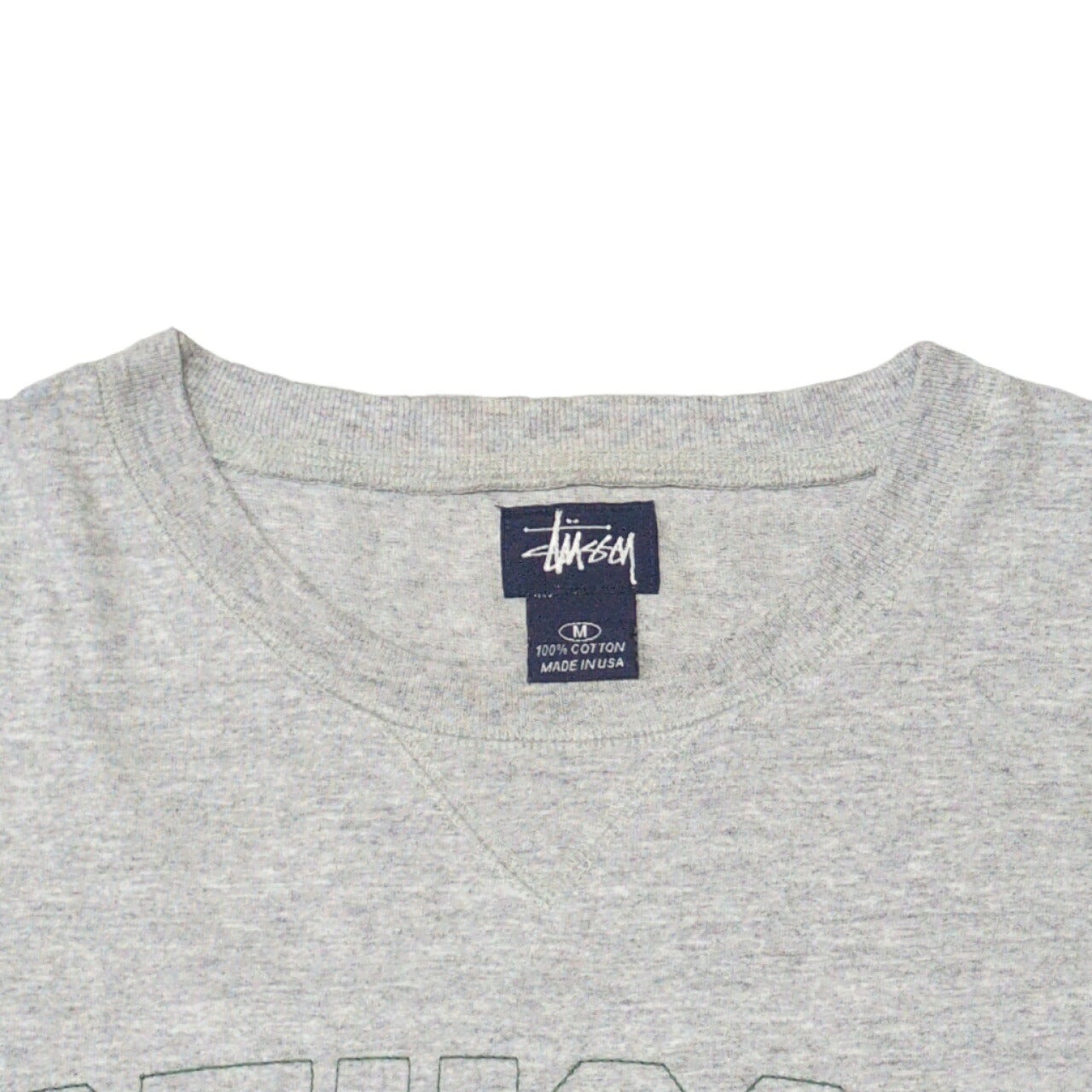 STUSSY 90's Old Stussy Navy Tag Embroidery T-Shirt Size M