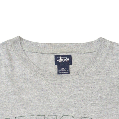 STUSSY 90's Old Stussy Navy Tag Embroidery T-Shirt Size M