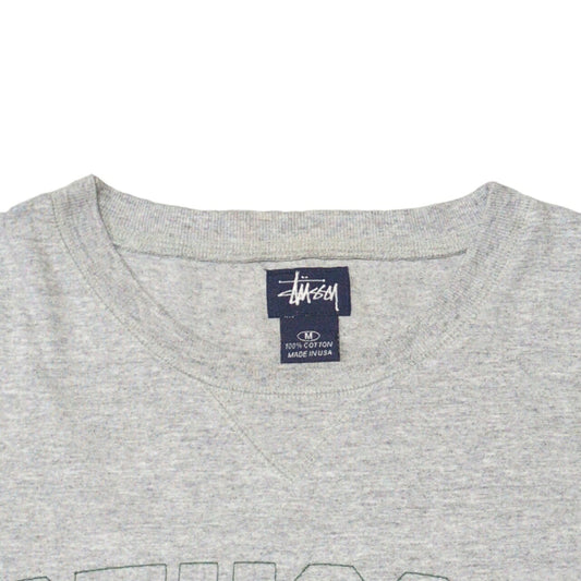 STUSSY 90's Old Stussy Navy Tag Embroidery T-Shirt Size M