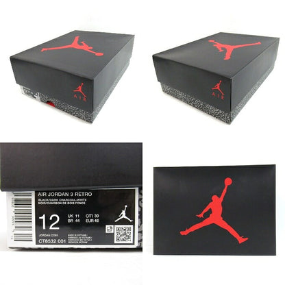 NIKE AIR JORDAN 3 Retro "Black Cat" Sneakers Size 30cm