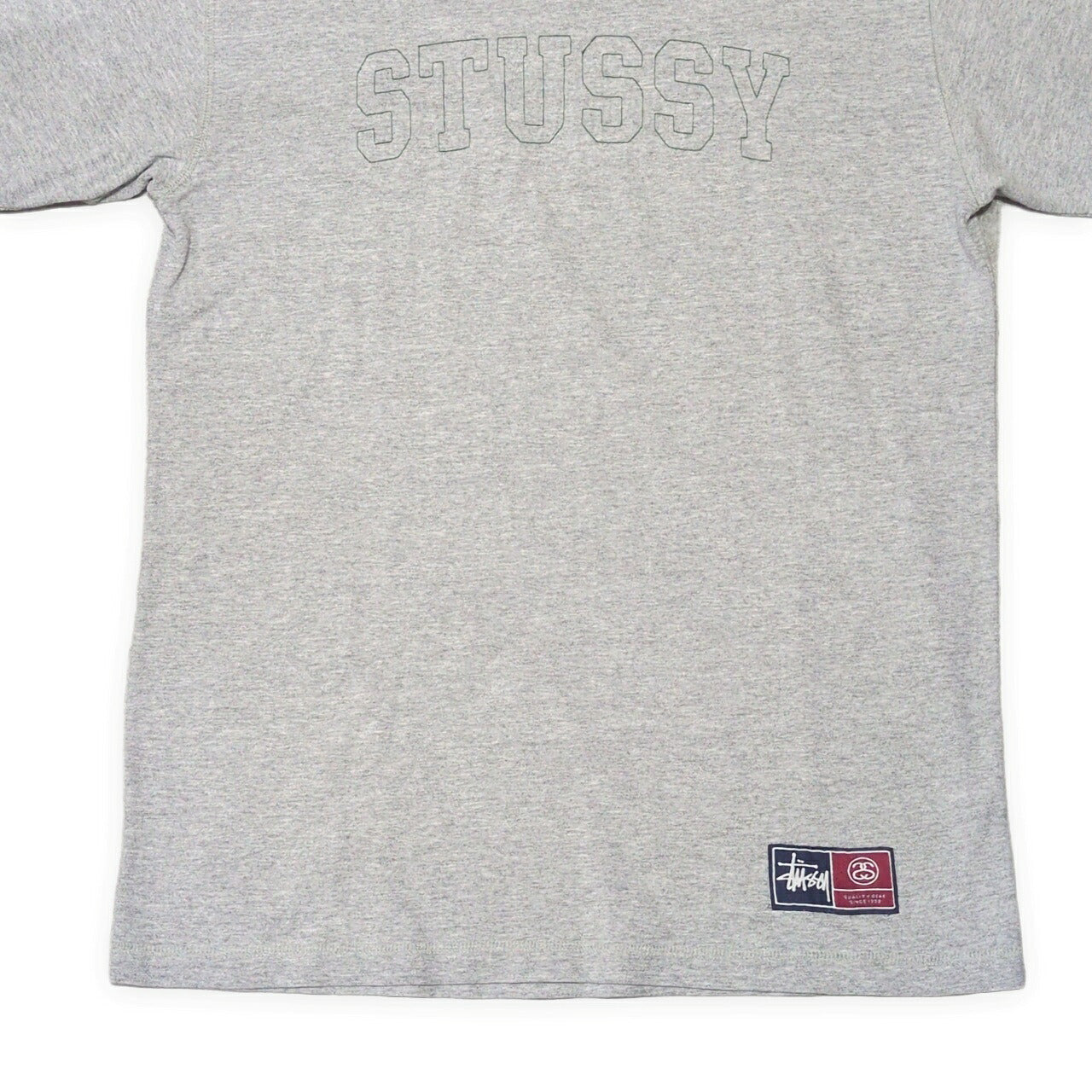 STUSSY 90's Old Stussy Navy Tag Embroidery T-Shirt Size M