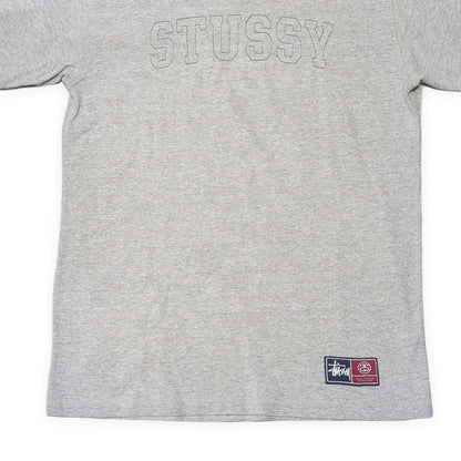 STUSSY 90's Old Stussy Navy Tag Embroidery T-Shirt Size M
