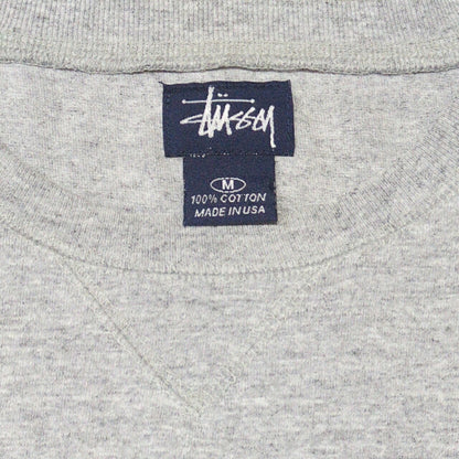 STUSSY 90's Old Stussy Navy Tag Embroidery T-Shirt Size M