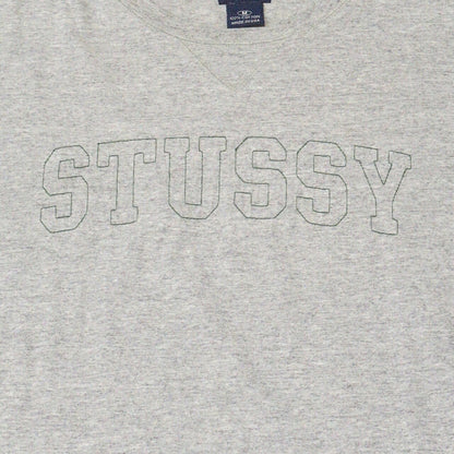 STUSSY 90's Old Stussy Navy Tag Embroidery T-Shirt Size M