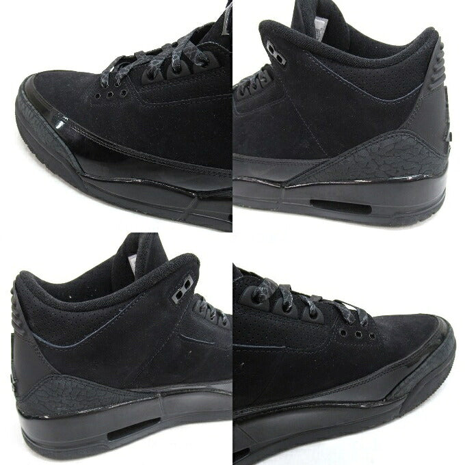 NIKE AIR JORDAN 3 Retro "Black Cat" Sneakers Size 30cm