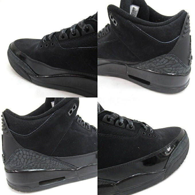 NIKE AIR JORDAN 3 Retro "Black Cat" Sneakers Size 30cm