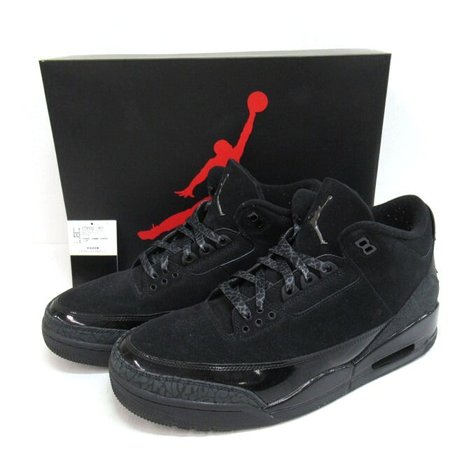 NIKE AIR JORDAN 3 Retro "Black Cat" Sneakers Size 30cm