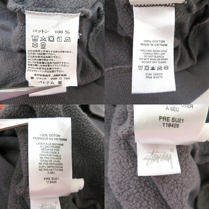 STUSSY Smooth Stock Printed Pullover Hoodie Gray Size L